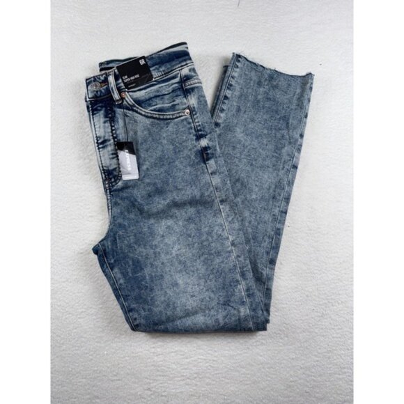 Express Jeans Womens 6 Blue Denim Super Soft Slim Fit Super High Rise Distressed - Picture 9 of 9
